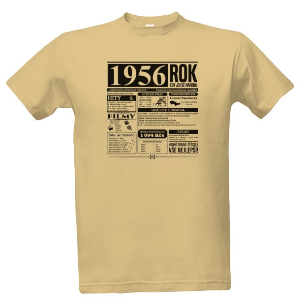 Tričko s potiskem Narozeninové noviny 1956